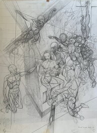 Stewart Kenneth Moore - Crucifixion of the Masses prelim sketch - Dédicace
