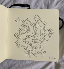 Interior without Exterior sketch signed ‘Booda’ Interior without Exterior sketch signed ‘Booda’
