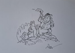 Wil Raymakers - Originele tekening Wil Raymakers - Tom Poes - Couverture originale