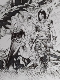 Christophe Bec - Thorgal et Aaricia - Illustration originale