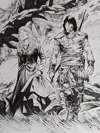 Christophe Bec - Thorgal et Aaricia - Original Illustration