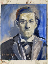 Stewart Kenneth Moore - H P Lovecraft in Blue - Sketch