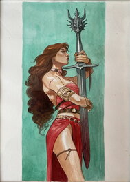 Laura Zuccheri - Guerrière à l'épée - Original Illustration