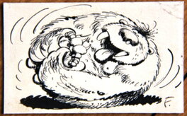 André Franquin - Monstre ("portrait de Tillieux") - Illustration originale