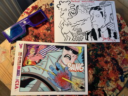 Two sided sketchcards with 3D glasses