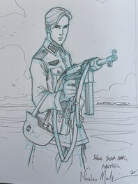 Nicolas Malfin - Heinrich et sa MP40 - Original Illustration