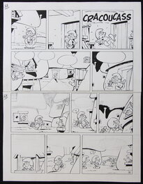 Peyo - Les Schtroumpfs et le Cracoucass - Planche originale