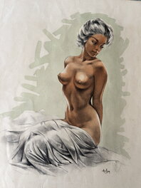 Aslan - Aslan, illustration Pin-Up, 1960’s - Illustration originale
