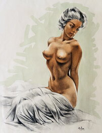Aslan - Aslan, illustration Pin-Up, 1960’s - Original Illustration
