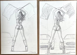 Milo Manara - Manara - 2 x Texa Calendar Design - Original Illustration