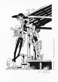 Gil Formosa - LUCKY LUKE & PHIL DEFER - Original Illustration