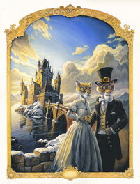 Alexis Nesme - Les enfants du Capitaine Grant en voyage de noces - Illustration originale