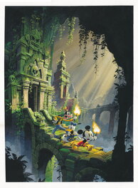 Alexis Nesme - Mickey end the scary temple - Original Illustration