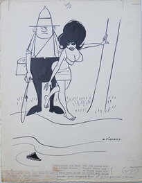 Georges Pichard - À l'eau ! - Illustration originale