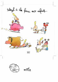 Zep - 2017 - Titeuf à la ferme aux enfants... - Original Illustration