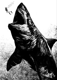Christophe Bec - Carthago - Illustration originale Megalodon - Original Illustration