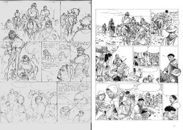 Hermann - Hermann : Les tours de Bois-Maury tome 8, crayonné + tirage hélio noir de la planche 15 - Œuvre originale