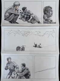 Milo Manara - Valentino Rossi et Steve Mac Queen - Planche originale
