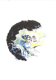 Cyrille Pomès - Cyrille Pomès - Illustration Les enfants de Chatom - Illustration originale