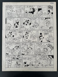 Jacques Nicolaou - Placid et Muzo "Douche Ecossaise" PIF N°825 Vaillant - Planche originale