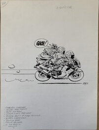 Bar2 - L’encyclopédie Imbécile de la Moto - Le Sportif frime (Joe Bar Team) - Planche originale