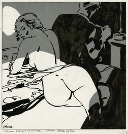 Alex Varenne - Erotic opéra, Homme enlevant sa cravatte - Illustration originale