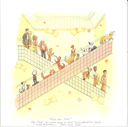 Lou Zago - Lou Zago - Place aux chiens - Original Illustration