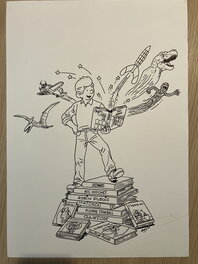 Sylvain Aimès - Affiche dédicace librairie Chambery - Planche originale