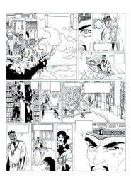 Philippe Bringel - Planche 35 N&B de Jad-Kan " L'Ombre du Yornak" - Comic Strip