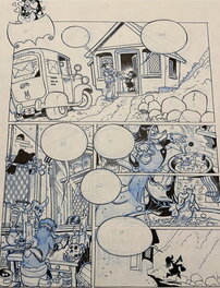 Planche crayonnée photographiée par l'auteur avant encrage Planche crayonnée photographiée par l'auteur avant encrage