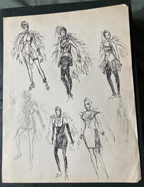 Robert Gigi - Recherche de personnage féminin. - Original art