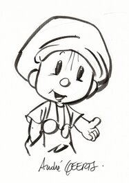André Geerts - Jojo, dessin original au feutre fin - Illustration originale