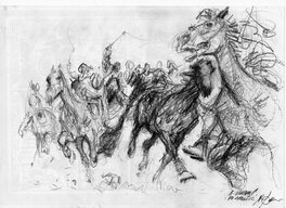 René Follet - Chevaux - Œuvre originale