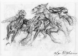 René Follet - Chevaux - Œuvre originale