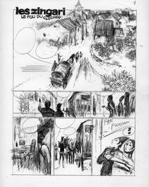 René Follet - Les ZINGARI. Le fou du clocher page1 - Œuvre originale
