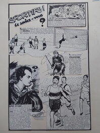Dix - Dix Rubrique SPORTIFS Le Saviez-Vous ? Milon Foot Lord Byron Pelissier ..Planche de L'Atelier Chott parue dans RANCHO 21 en 1960 - Illustration originale