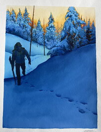 Luc Jacamon - Le tueur dans la neige - Original Illustration