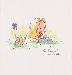 Julien Neel - Lou et son chat - Illustration originale