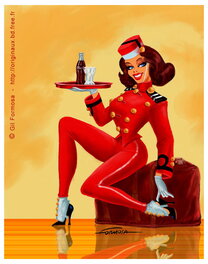 Gil Formosa - Pin UP COCA COLA - Illustration originale