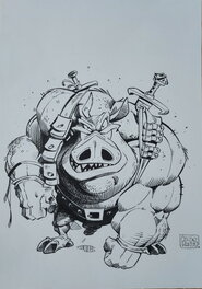 Oscar Martin - Solo - Le Cochon Guerrier - Illustration originale