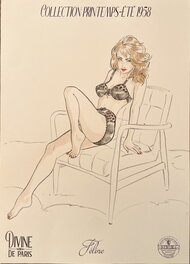 Paul Salomone - Catalogue 1958 Divine de Paris - Féline - Illustration originale