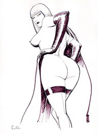 Leone Frollo - Pin-Up vue de derrière - Illustration originale