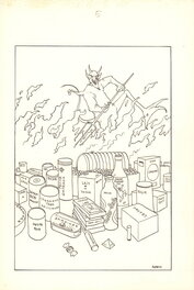Moebius - Pour l'ouvrage Mangez mieux, vivez mieux 1992 - Illustration originale