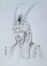 André Houot - Le Khan - Illustration originale