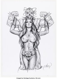 Claudio Aboy - Poison Ivy and Bane Illustration Original Art - Planche originale