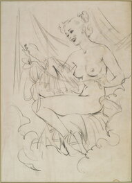 Gil Elvgren - Elvgren's Prelim Drawing for 'Modern Venus' 1951 Calendar - Original art