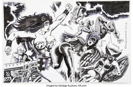 Ken Landgraf - Wonder Woman vs DC Women Illustration Original Art (2023) - Planche originale