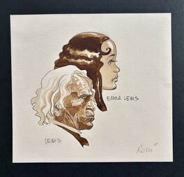Christian Rossi - Portraits Lewis family - Illustration originale