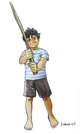 Patrick Jusseaume - Aventures sur l'Aber - Illustration originale