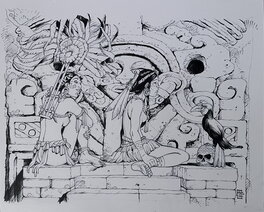 Hub - Le calao par HUB ( LE SERPENT ET LA LANCE ) - Original Illustration